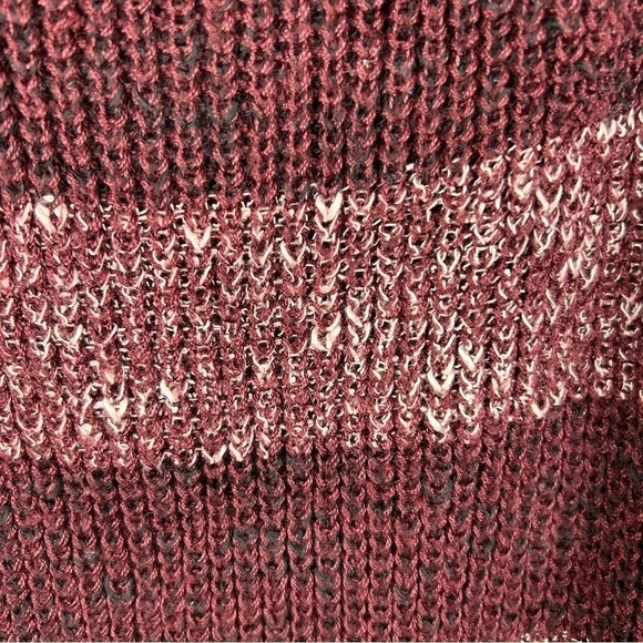 Brandy Melville Wool Linen Blend Colour Block Knit Sweater One Size Burgundy - Picture 7 of 12